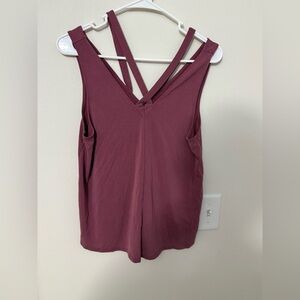 American Eagle Outfitters Burgundy Cross-Back Tank Top